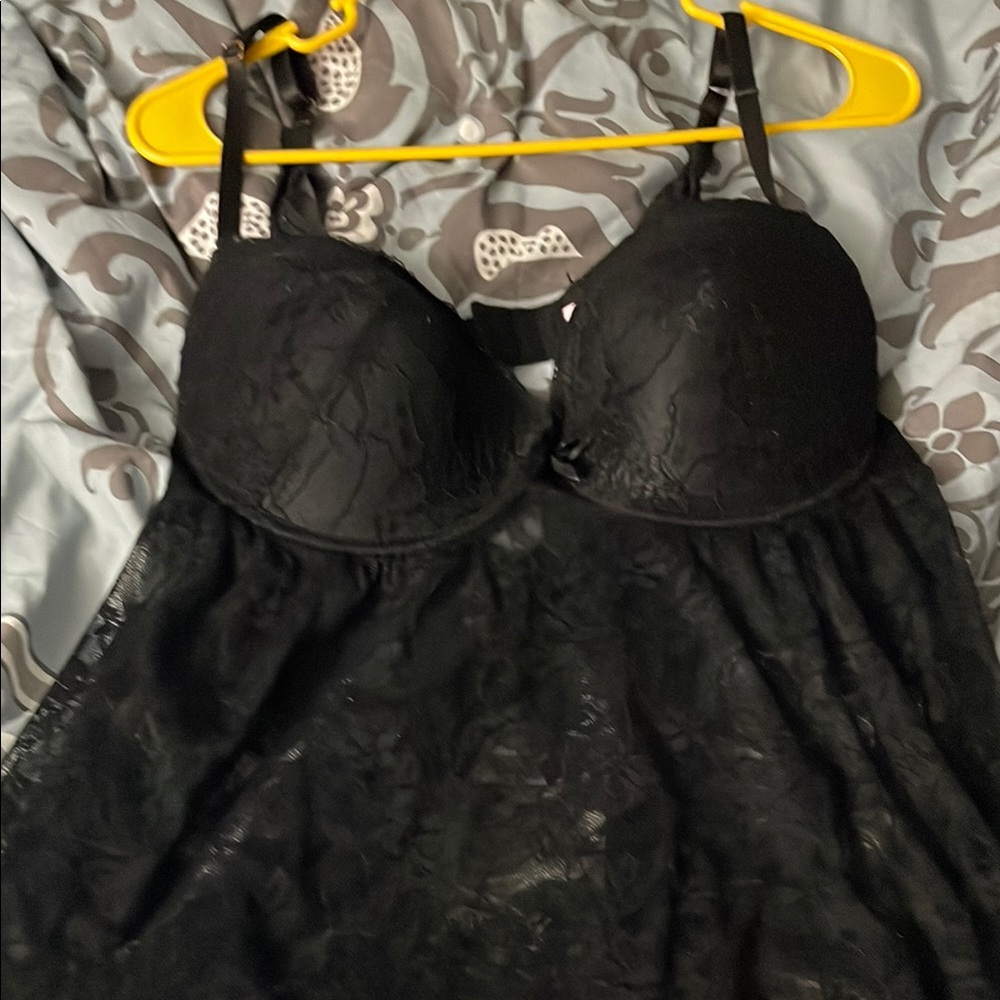 Elegant Black Lace Babydoll Lingerie